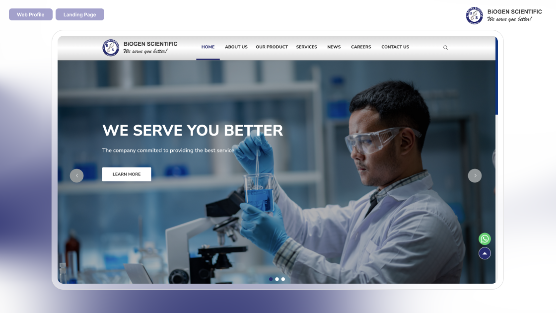 Biogen Scientific website screenshot