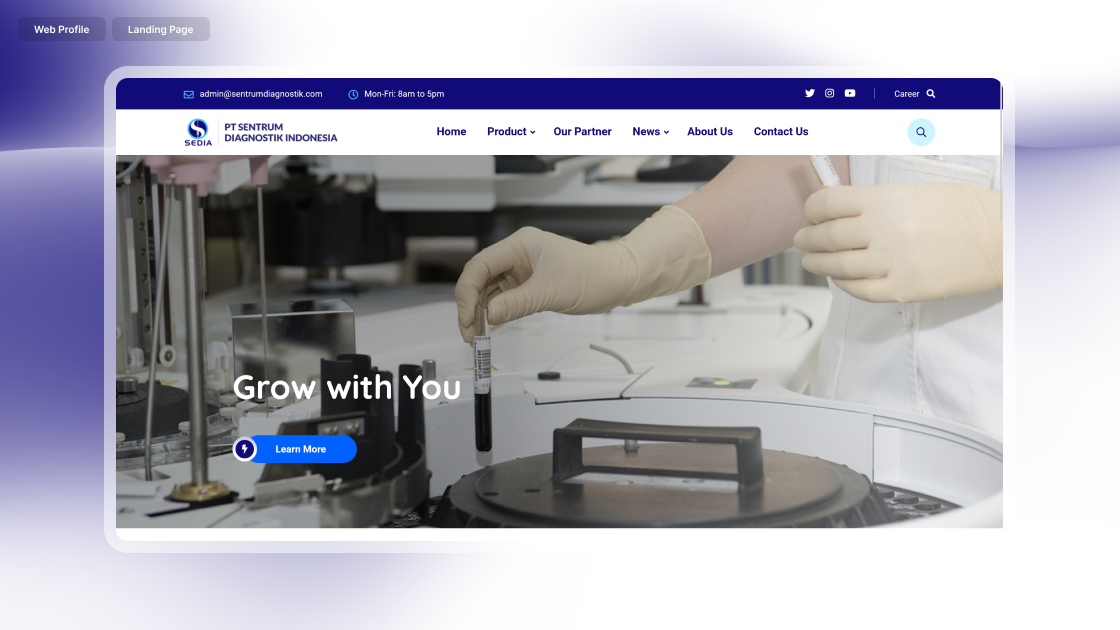Sentrum Diagnostic website screenshot
