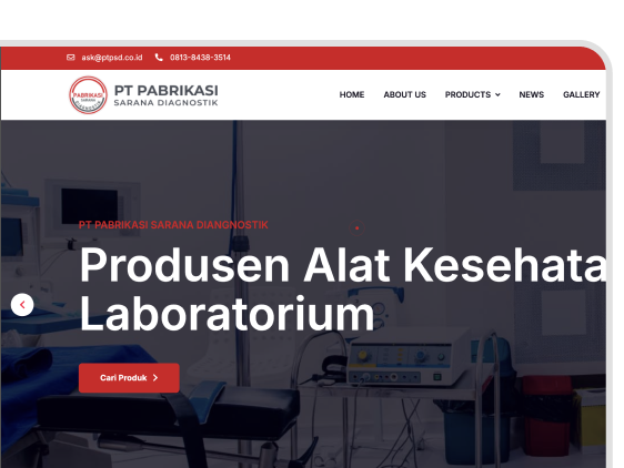 PT. Pabrikasi Sarana Diagnostik website thumbnail