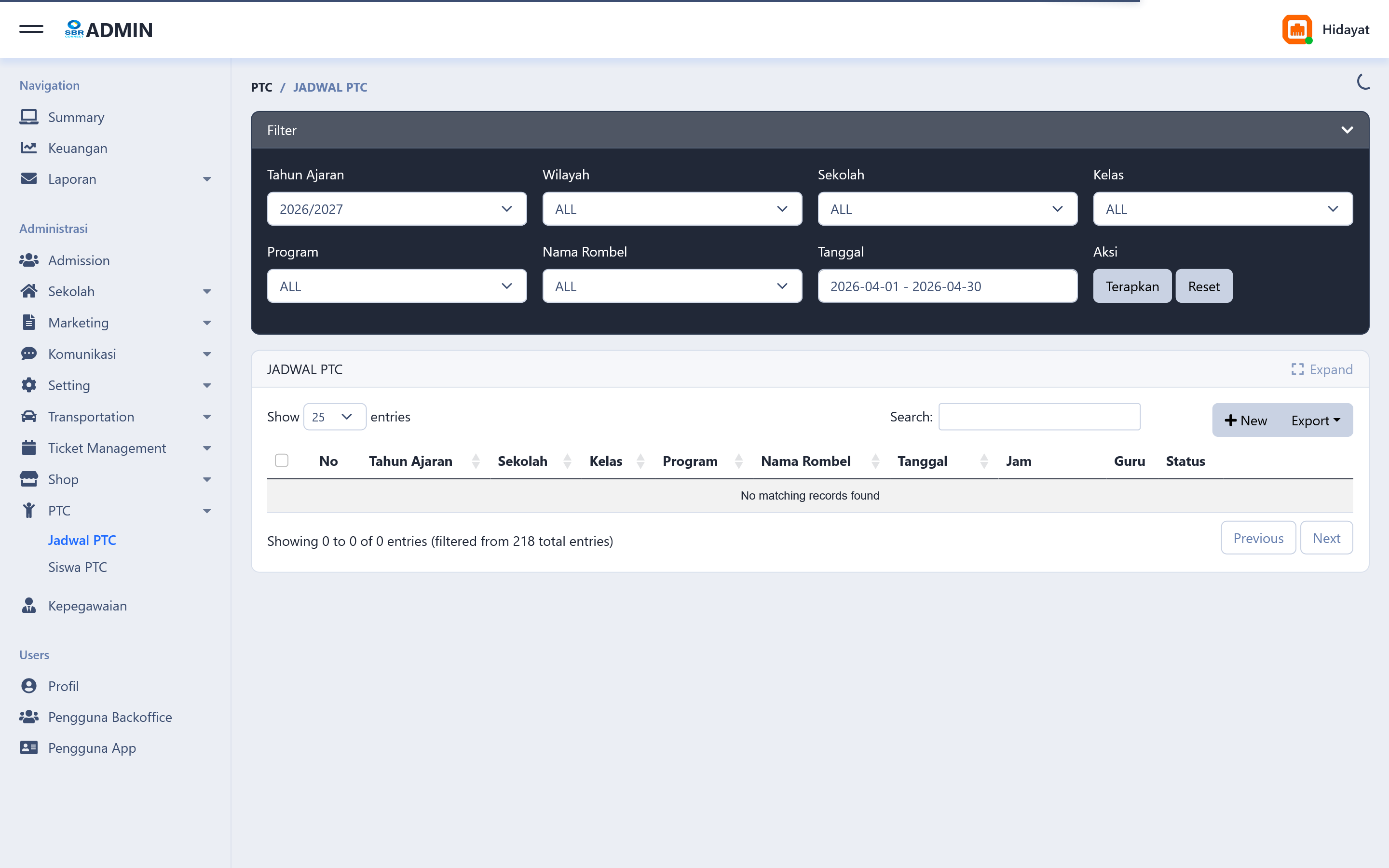 PTC Scheduling — parent teacher conference schedule and slot management